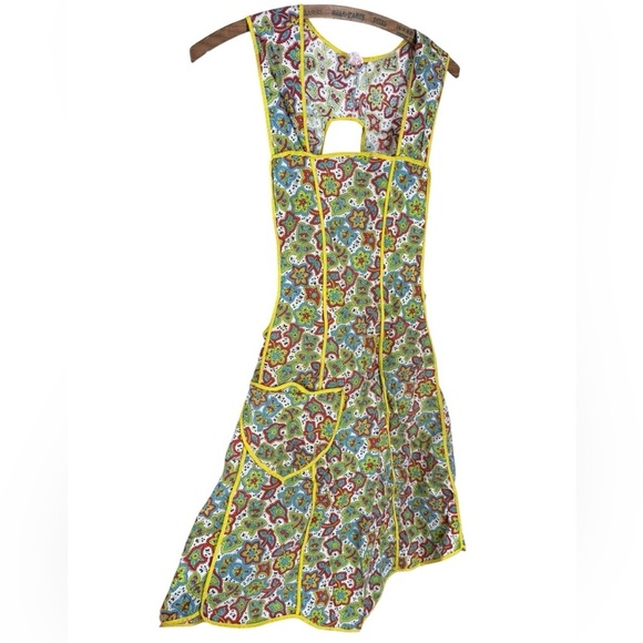 Vintage Accessories - Vintage print apron yellow bright florals